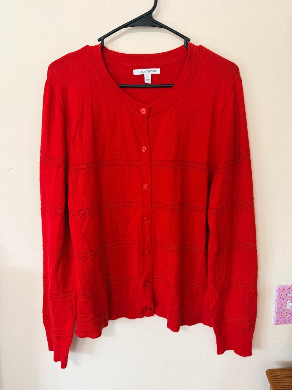 Hawthorn cardigan button sweater size Large